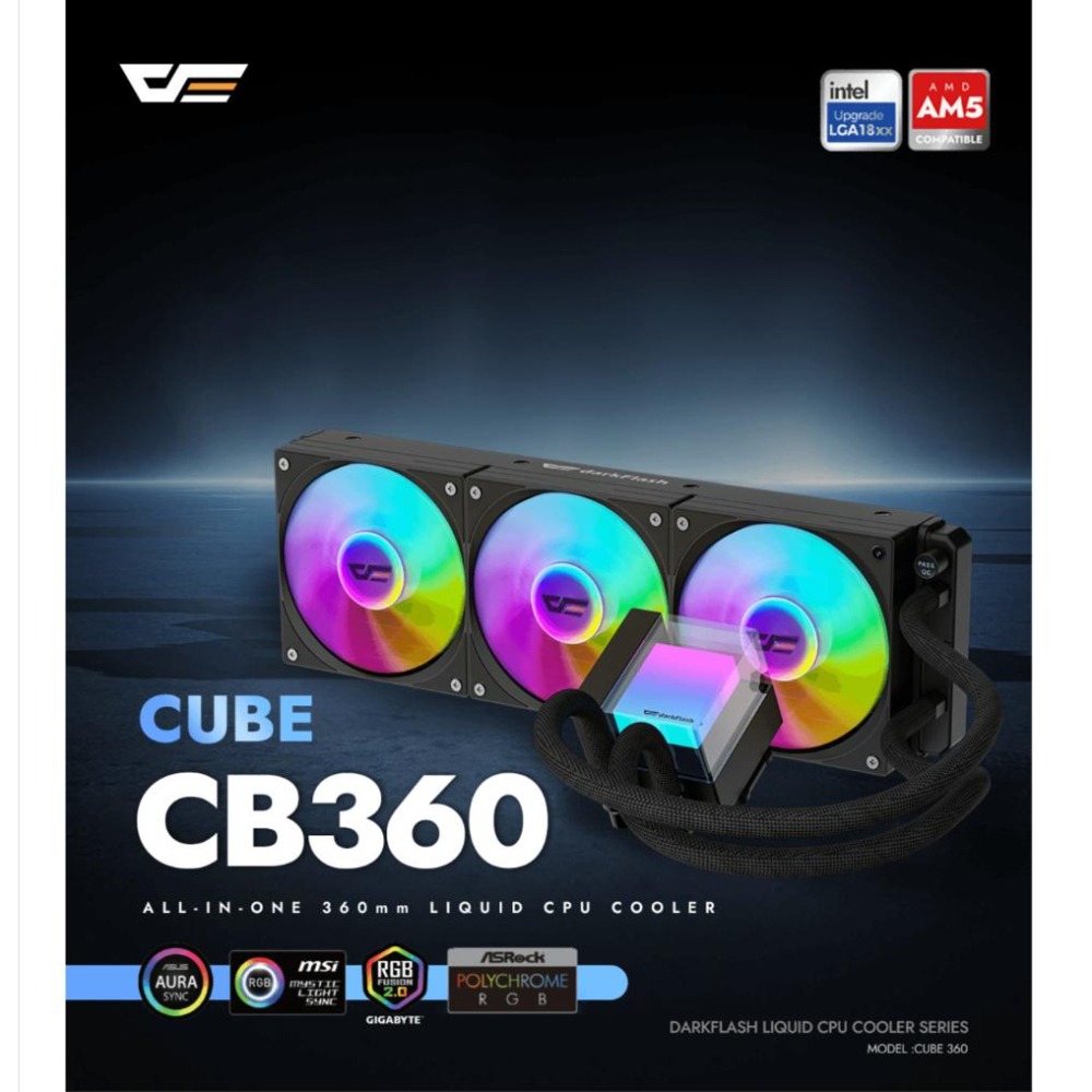 darkFlash 大飛 CB360 幻彩魔方 360mm ARGB 一體式水冷 水冷 CPU散熱器 公司貨 光華-細節圖3