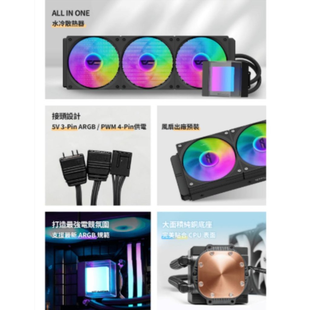 darkFlash 大飛 CB360 幻彩魔方 360mm ARGB 一體式水冷 水冷 CPU散熱器 公司貨 光華-細節圖8