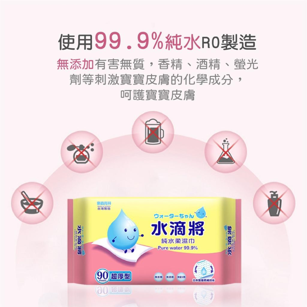 奈森克林 厚濕紙巾 純水濕紙巾 溼紙巾 水滴將濕紙巾 80抽 嬰兒濕紙巾【好事得】-細節圖3