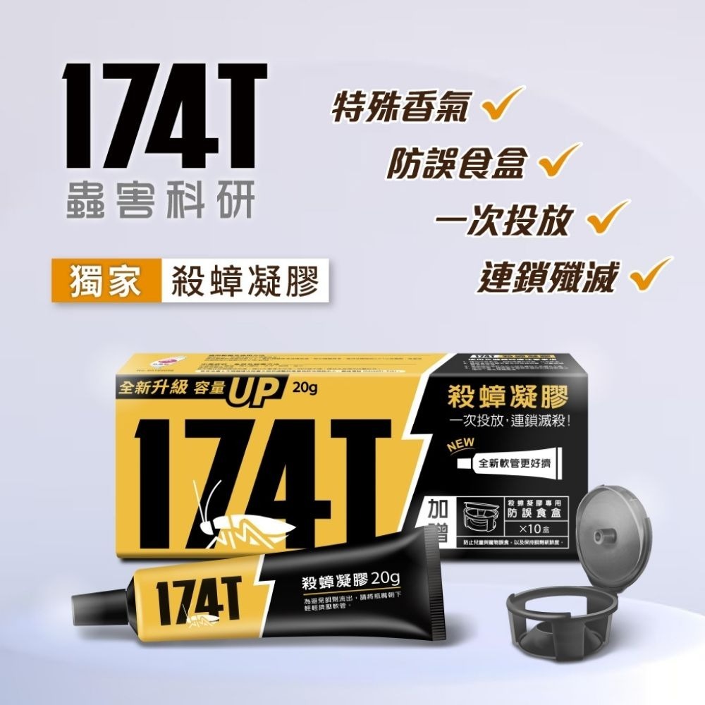 【限時購】174T升級20克加量不加價 殺蟑 連鎖殺蟑 內附10個誘餌盒 再加送10個餌劑盒 (共有20個餌劑盒)-規格圖11