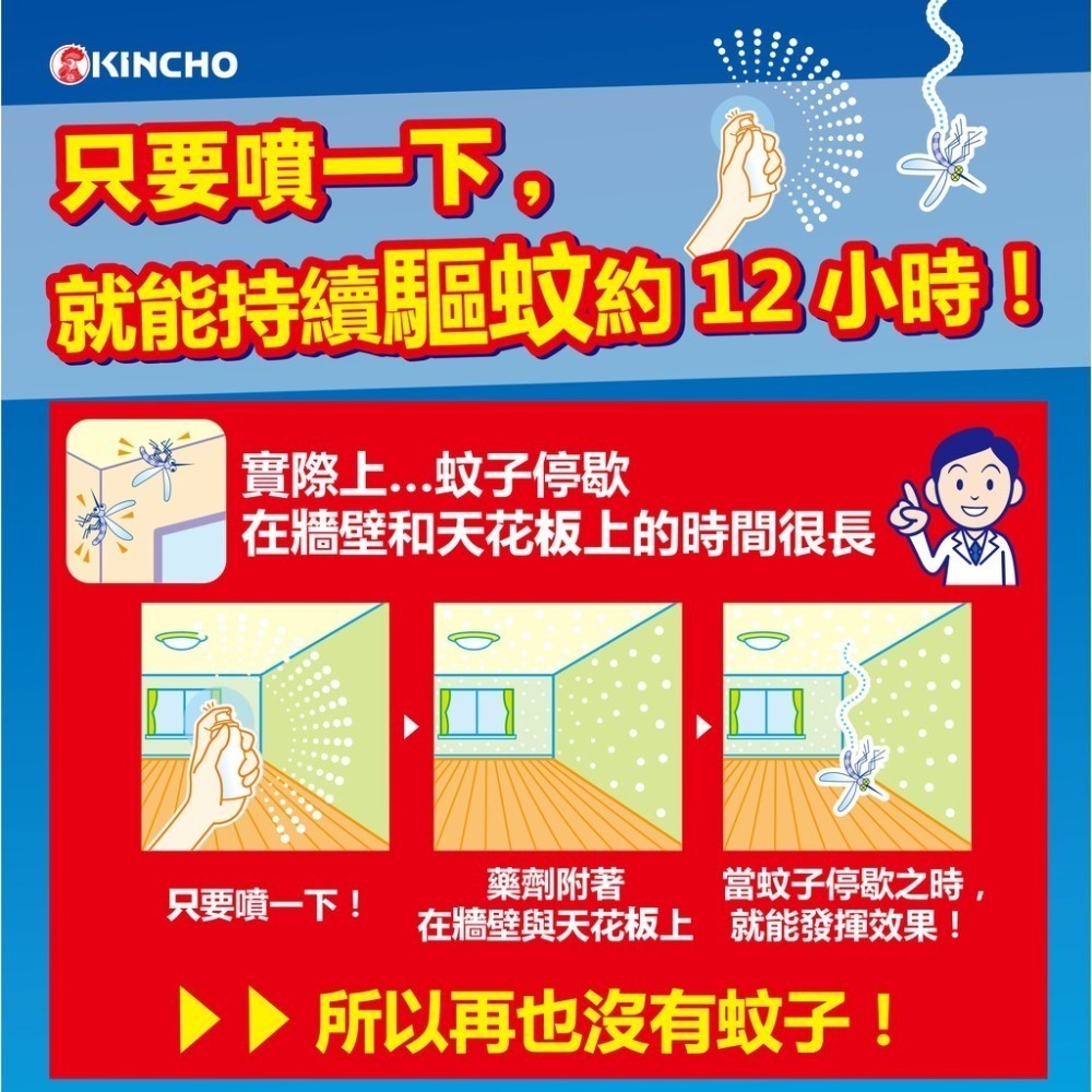 日本金鳥 噴一下12hrs防蚊噴霧130日 金雞 KINCHO 防蚊掛片防蚊凝膠-細節圖2