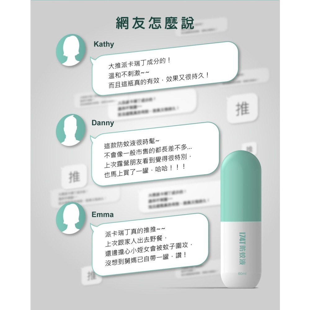 特惠組-買三送一  174T防蚊液 60ML 派卡瑞丁 長效 防蚊液 蚊子 小黑 台灣製造-細節圖10