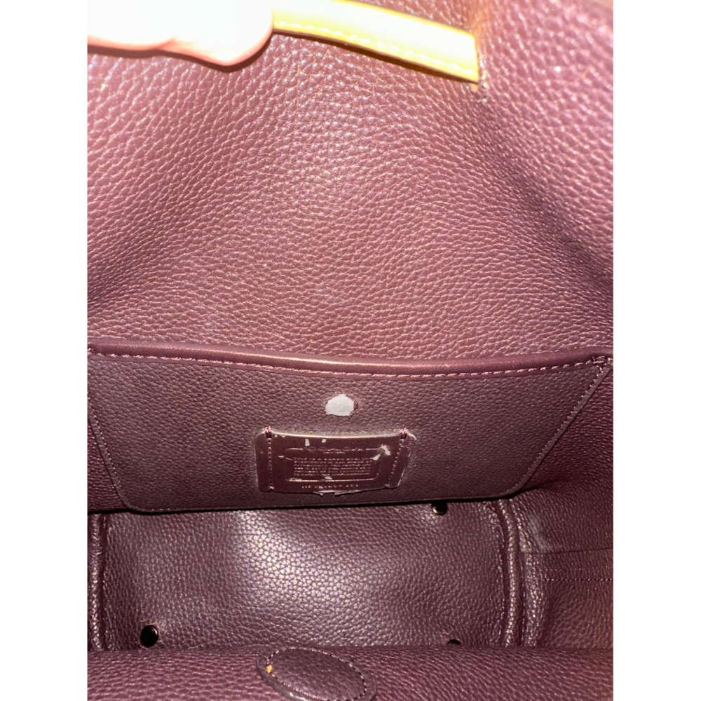 美國正貨 二手 Coach Lora Bucket 水桶包(黃色) 編織質感水桶包 手提包 肩背包-細節圖8