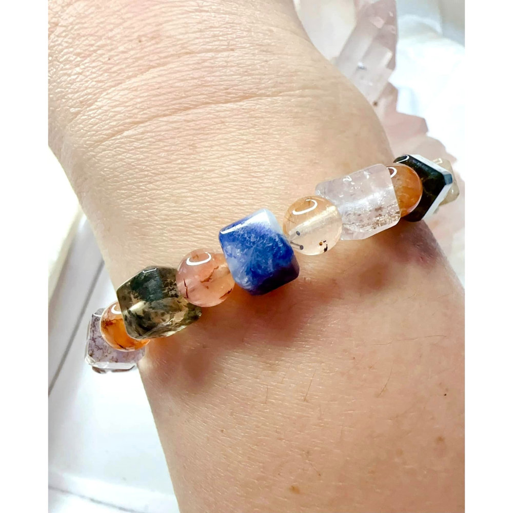 高品✨多寶方糖串串✨#精品多寶方糖#藍線石#幽靈#極光#招財#助事業#激發創造力#玉1467-細節圖2