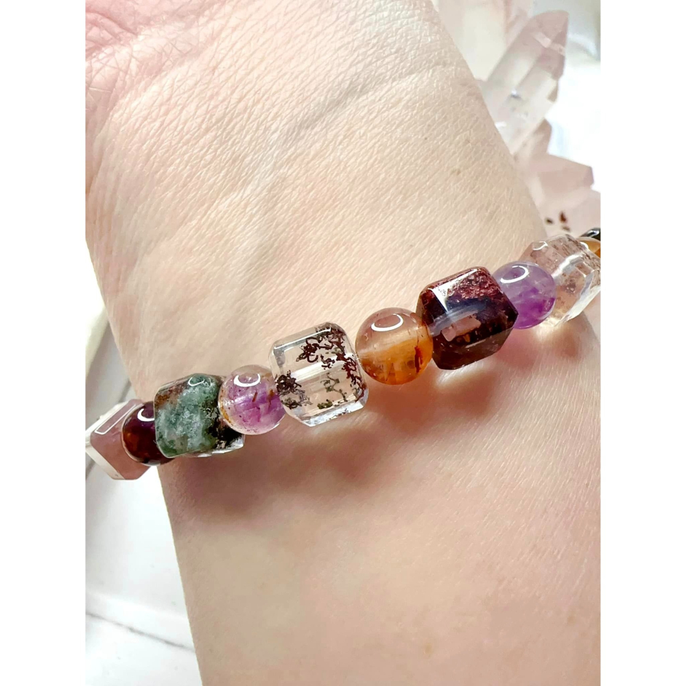 高品✨多寶方糖串串✨#精品多寶方糖#藍線石#幽靈#極光#招財#助事業#激發創造力#玉1467-細節圖4