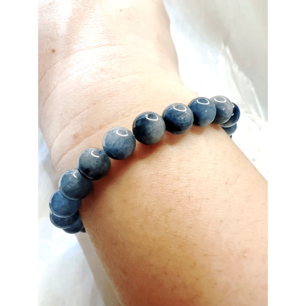收藏級別✨ 人魚眼淚💧稀有藍鋼絲兔毛手串 藍兔毛 鋼絲兔毛✨-細節圖4