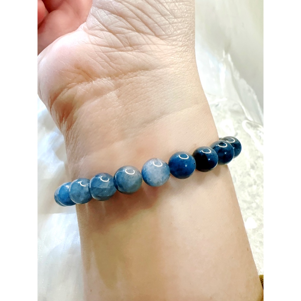 收藏級別✨ 人魚眼淚💧稀有藍鋼絲兔毛手串 藍兔毛 鋼絲兔毛✨-細節圖5