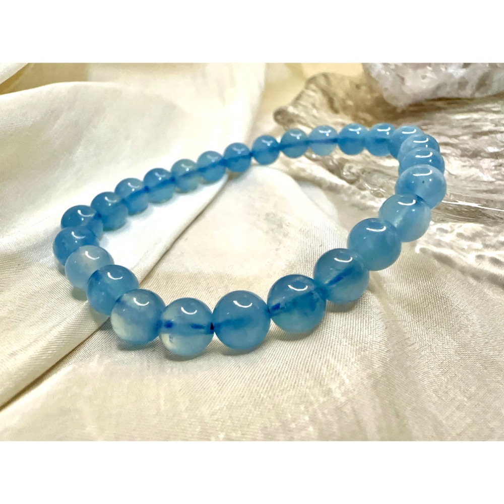 ✨【五行喜水】腕間一抹藍｜海藍寶💙  🌊勇敢者之石 × 溝通能量 × 財運流動🌊-細節圖5