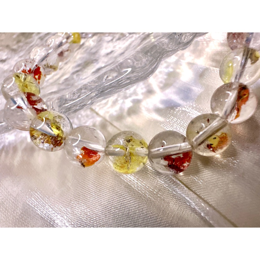 全新品✨高貨｜彩虹錦鯉膠花水晶手珠｜招財富・聚貴人・迎好運✨-細節圖3