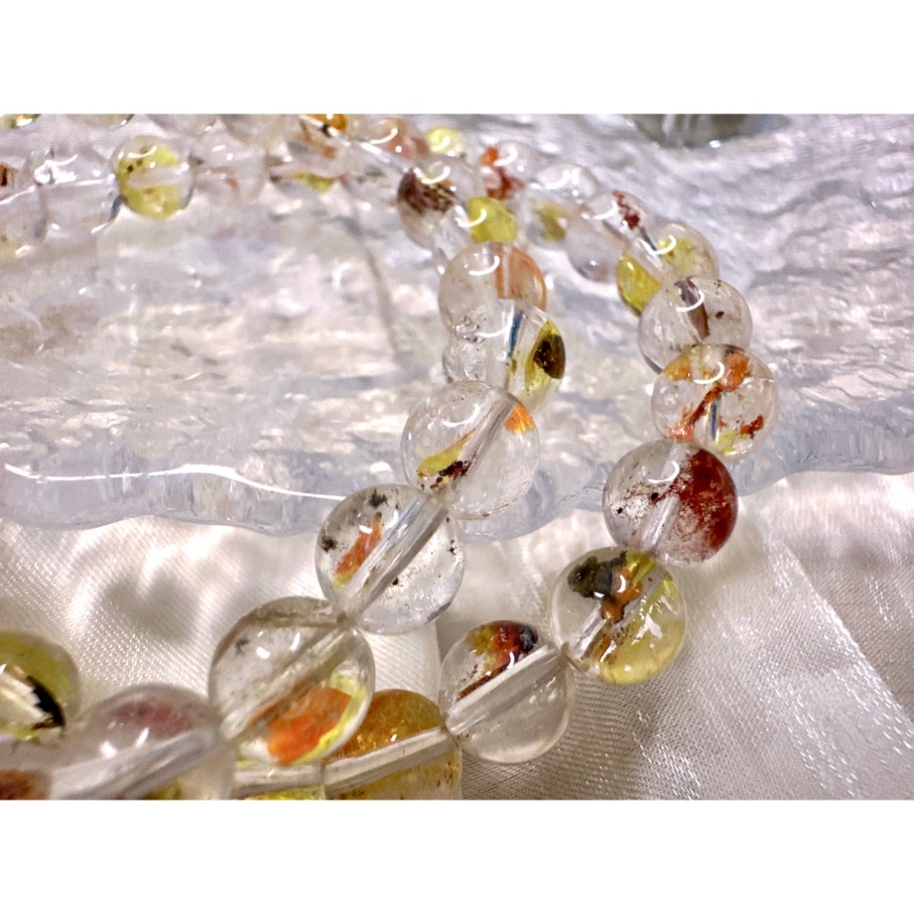 全新品✨高貨｜彩虹錦鯉膠花水晶手珠｜招財富・聚貴人・迎好運✨-細節圖6