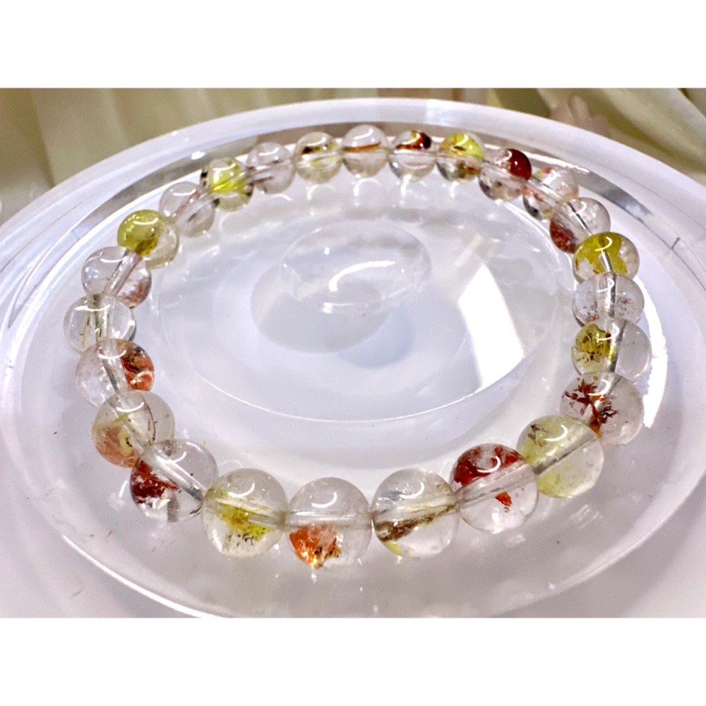 全新品✨高貨｜彩虹錦鯉膠花水晶手珠｜招財富・聚貴人・迎好運✨-細節圖8