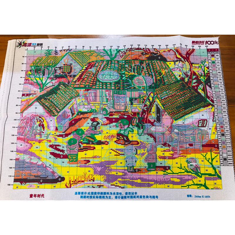 [臺灣現貨含運]十字繡材料包 70*52cm 中格三股 童年時代 卡通兒童 新款小件線繡客廳 滿繡 自己繡 手工 滿綉-細節圖3