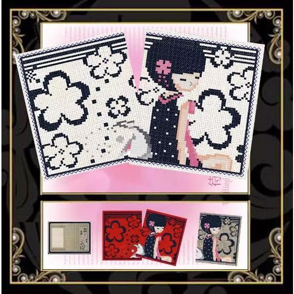 [台灣現貨含運]十字繡錢包 女士三折 長夾 短夾 已裁剪非成品 非印花 櫻花開了 生態棉線 十字繡材料包 女款-細節圖3