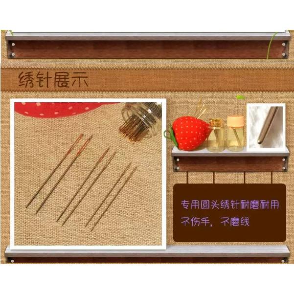 [台灣現貨含運]十字繡錢包 女士三折 長夾 短夾 已裁剪非成品 非印花 櫻花開了 生態棉線 十字繡材料包 女款-細節圖9