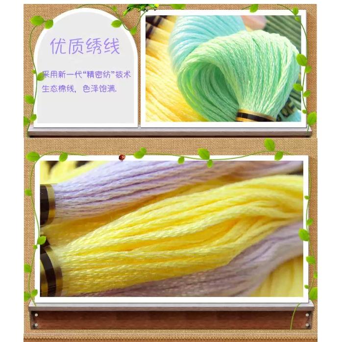 [台灣現貨免運]十字繡錢包 女士三折長夾 已裁剪非成品 非印花 點亮星花 生態棉線 十字繡材料包 女款-細節圖8