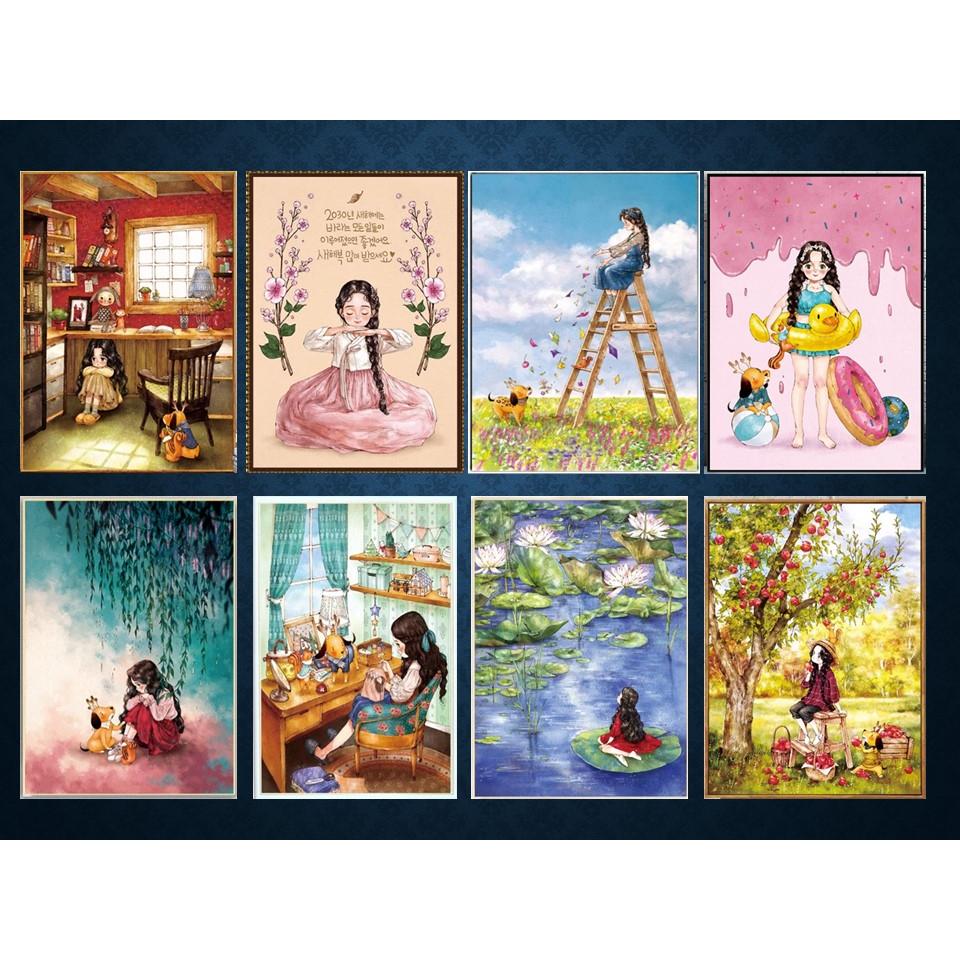 [台灣現貨含運]十字繡材料包 53*72cm 中格三股 女孩系列 線繡 卡通女孩 自己繡 手工 DIY 滿繡-細節圖2