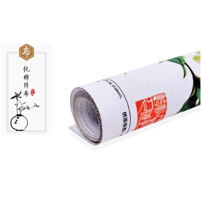 [臺灣現貨含運]十字繡材料包50*50cm中格三股 藍色愛戀 圓形臥室花卉 手工自己繡 滿繡-細節圖8