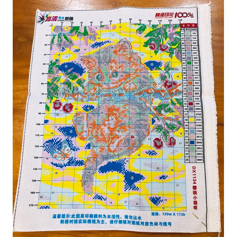 [台灣現貨含運]十字繡材料包 40*50cm 中格三股 可愛貓咪 十字繡 客廳臥室 小幅自己繡手工線繡 滿繡 滿綉-細節圖2