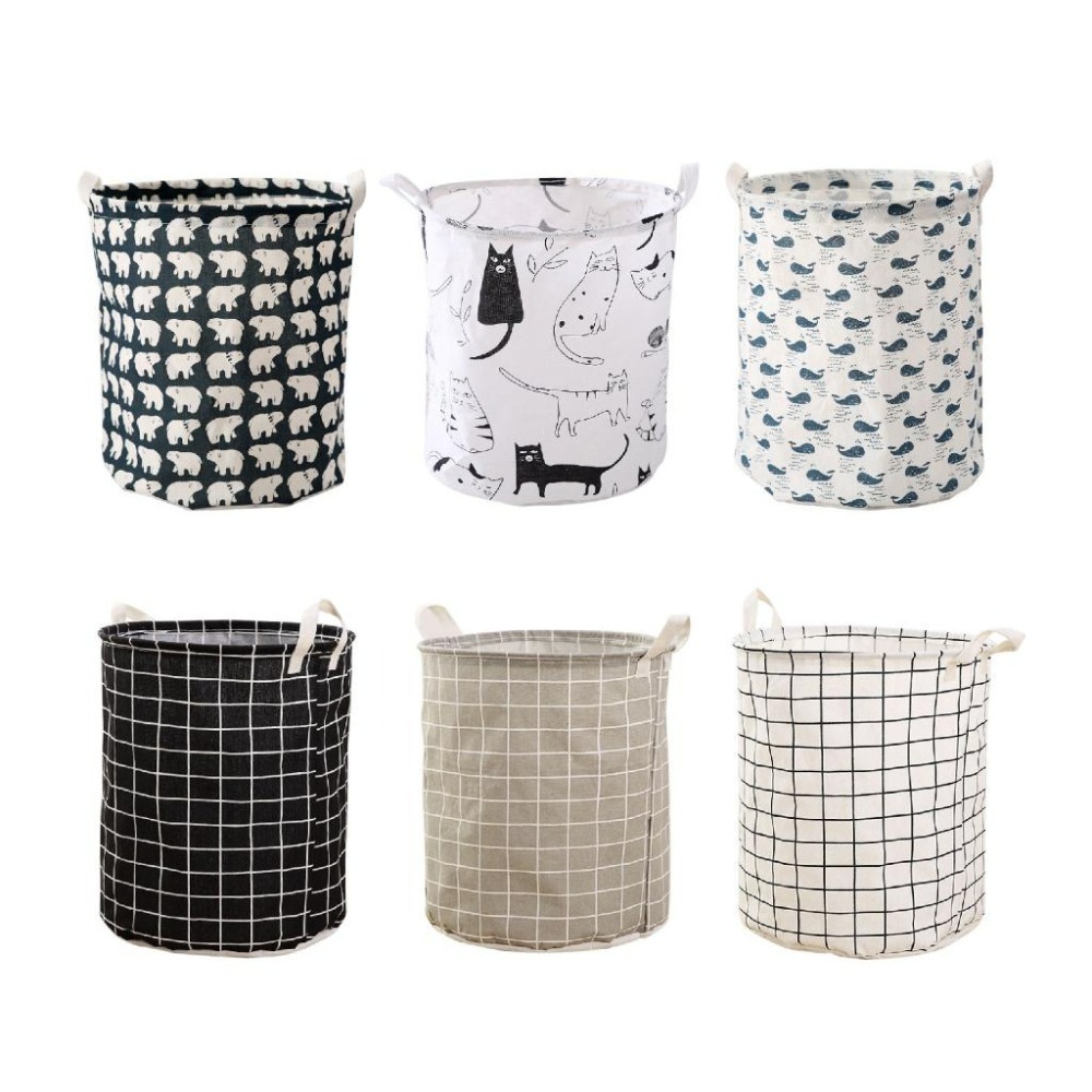 【宅鋪子】棉麻洗衣籃 髒衣桶 洗衣桶 收納籃 髒衣籃 玩具收納籃 棉麻洗衣籃 手提洗衣籃 收納筐 衣物籃-細節圖2