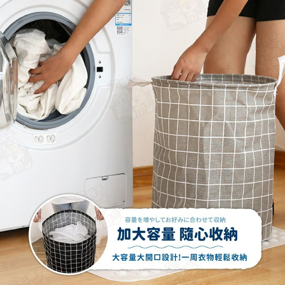 【宅鋪子】棉麻洗衣籃 髒衣桶 洗衣桶 收納籃 髒衣籃 玩具收納籃 棉麻洗衣籃 手提洗衣籃 收納筐 衣物籃-細節圖4