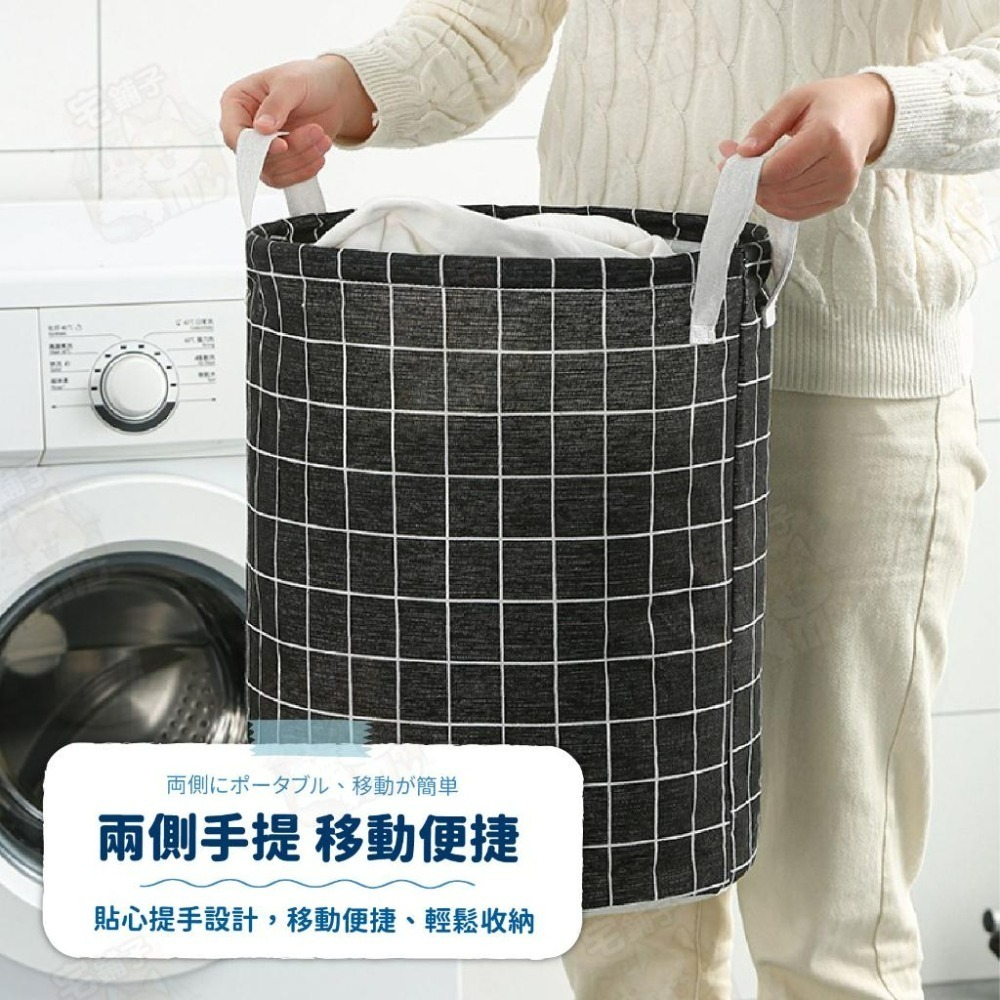 【宅鋪子】棉麻洗衣籃 髒衣桶 洗衣桶 收納籃 髒衣籃 玩具收納籃 棉麻洗衣籃 手提洗衣籃 收納筐 衣物籃-細節圖7