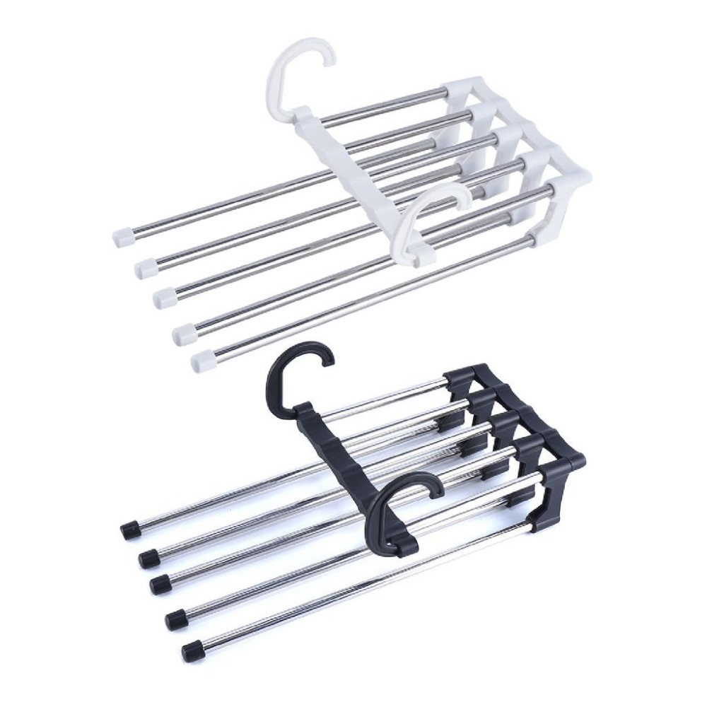 【宅鋪子】不鏽鋼折疊衣架 折疊褲架 褲子衣架 折疊伸縮衣架 衣櫃架 晾衣架 多功能衣架 魔術褲架-細節圖2