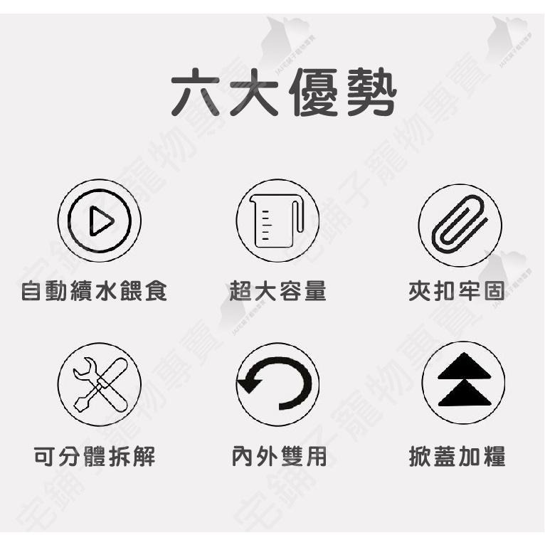 【宅鋪子】撞色掛籠式飲水器&餵食器 掛籠飲水器 掛籠餵食器 自動餵食器 自動飲水器 寵物水壺 寵物飲水 寵物飯盆-細節圖3