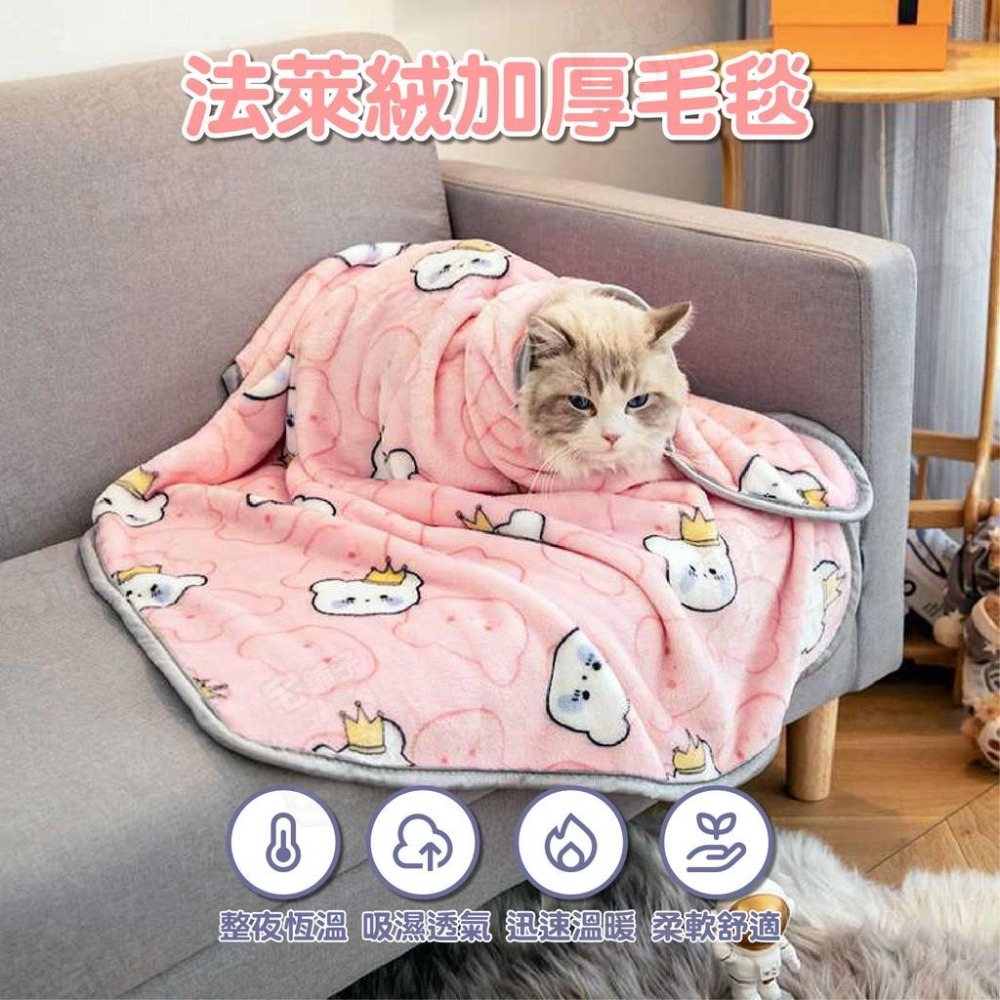 【宅鋪子】法萊絨加厚毛毯 寵物用品 寵物毛毯 寵物棉被 寵物被子 寵物毯子 寵物睡墊 寵物毯-細節圖3