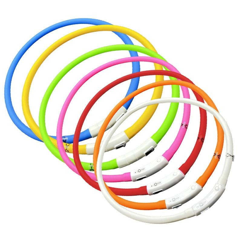 【宅鋪子】USB充電式發光項圈 夜光項圈 防走失項圈 派對項圈 LED項圈 寵物項圈 溜狗項圈 貓咪項圈-細節圖2