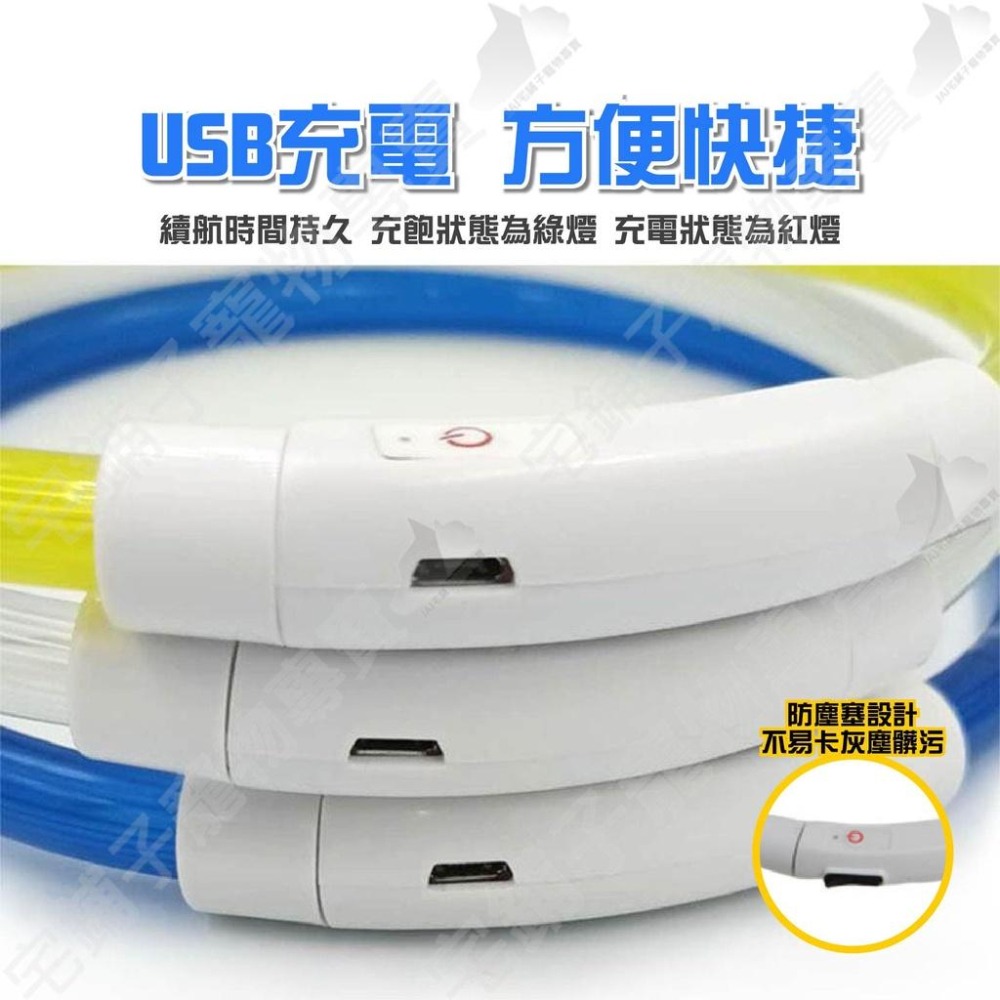 【宅鋪子】USB充電式發光項圈 夜光項圈 防走失項圈 派對項圈 LED項圈 寵物項圈 溜狗項圈 貓咪項圈-細節圖9