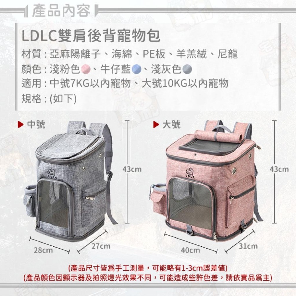 【宅鋪子】LDLC透氣後背寵物包 寵物用品/外出用品/寵物外出/寵物外出包/寵物背包/寵物籠/寵物包/後背包/雙肩包-細節圖5