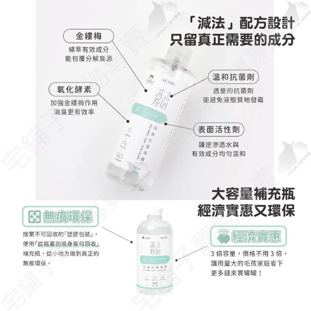 【宅鋪子】汪喵星球 消臭抗菌噴霧300ml 噴霧補充瓶950ml 寵物用品/寵物除臭/貓除臭/狗除臭/環境消臭/寵物抗菌-細節圖3