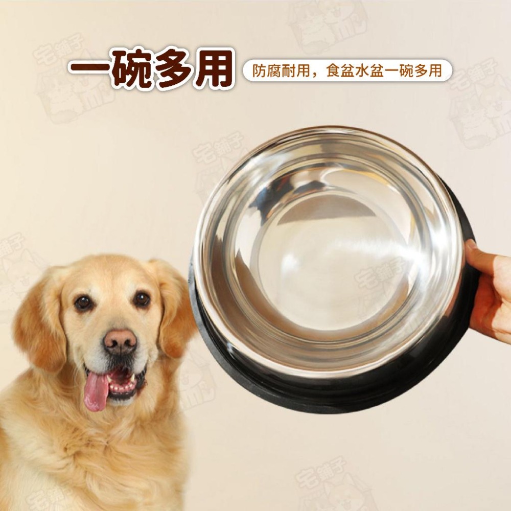 【宅鋪子】不鏽鋼防滑碗 寵物用品/寵物碗/寵物飼料碗/寵物食盆/飼料碗/飼料盆/狗碗/狗狗碗/貓碗-細節圖7