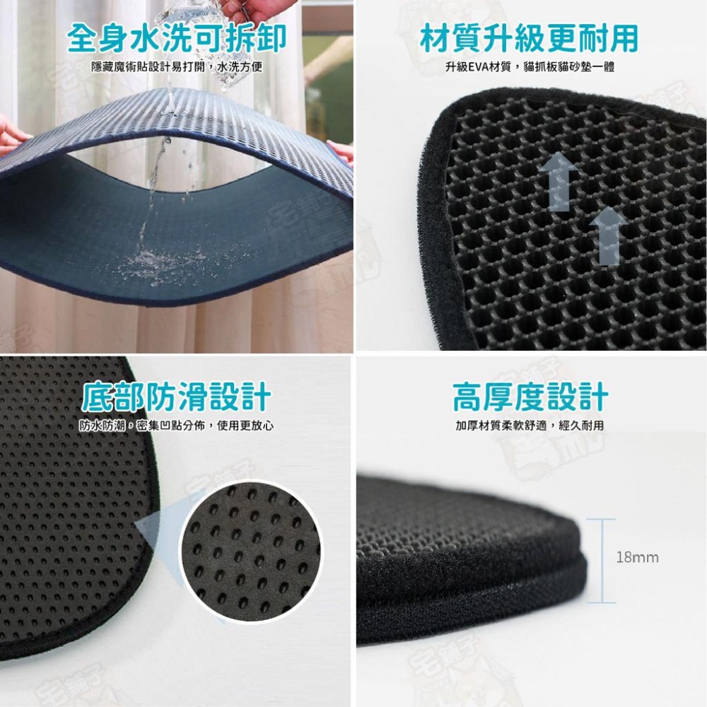 【宅鋪子】雙層貓砂墊 貓砂墊 落砂墊 集砂墊 不漏砂貓砂墊 雙層貓沙墊 集沙墊 貓砂踏墊 貓沙墊-細節圖8