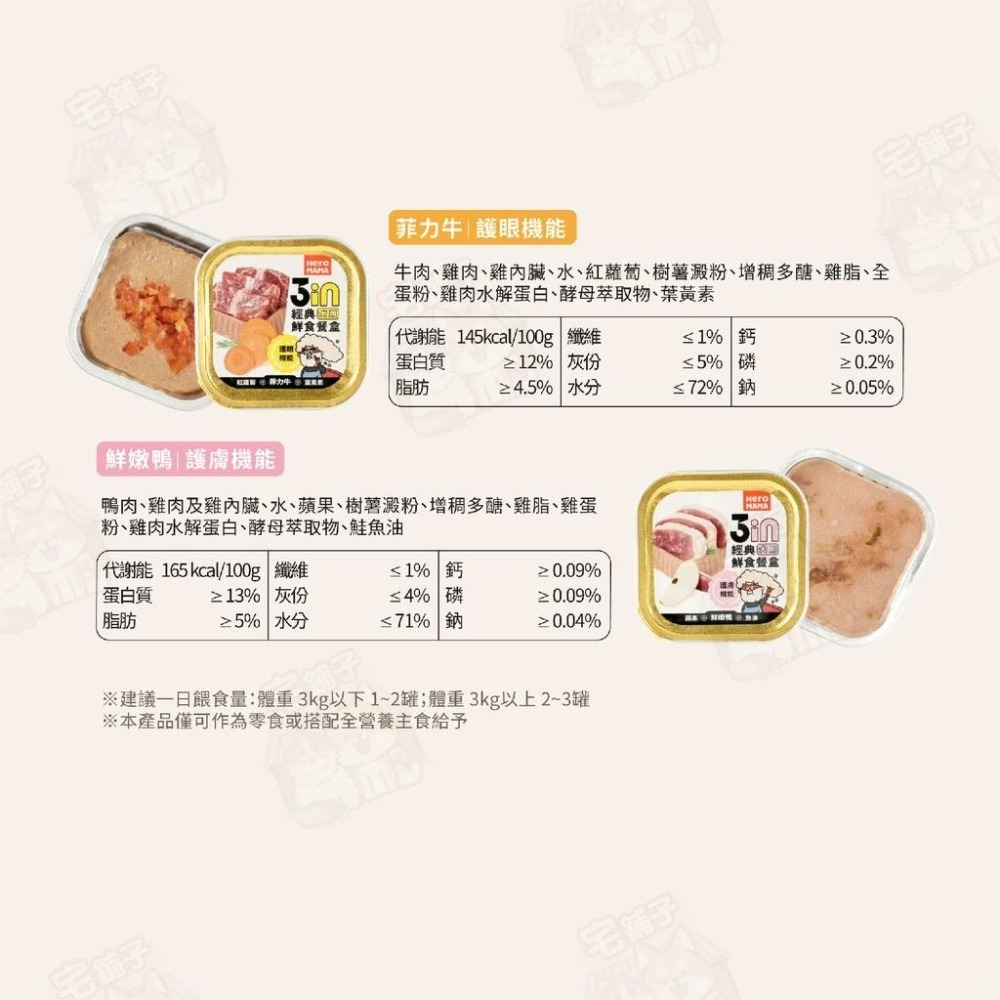 【宅鋪子】HeroMama 3in犬用鮮食餐盒 狗副食罐 寵物食品 狗餐盒 狗食品 犬用食品 毛孩副食罐 狗罐-細節圖9