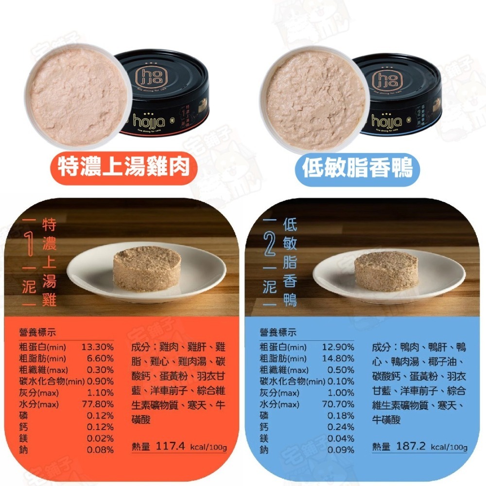 【宅鋪子】hojja賀家無穀貓咪主食罐80g 無穀 低敏 低脂 主食罐 肉泥罐 肉絲罐 貓咪主食罐 幼貓 成貓 貓罐-細節圖5