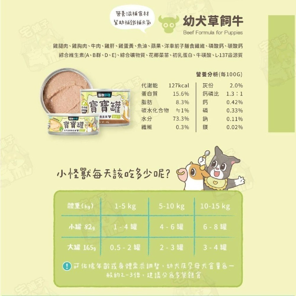 【宅鋪子】怪獸部落幼犬寶寶無膠主食罐 寵物食品 成犬罐 幼犬罐 孕母犬罐  主食罐 慕斯罐 泥罐-細節圖7