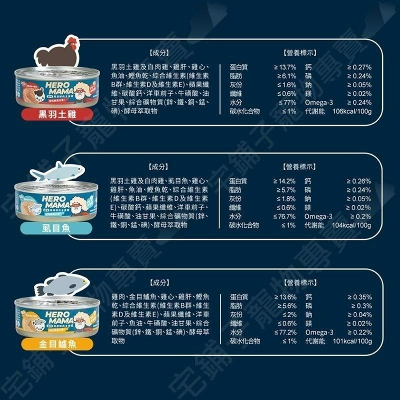 【宅鋪子】HeroMama 海陸派對 溯源鮮肉 主食貓罐 /寵物食品/貓罐/主食罐/肉泥罐/貓肉泥/全齡貓-細節圖7