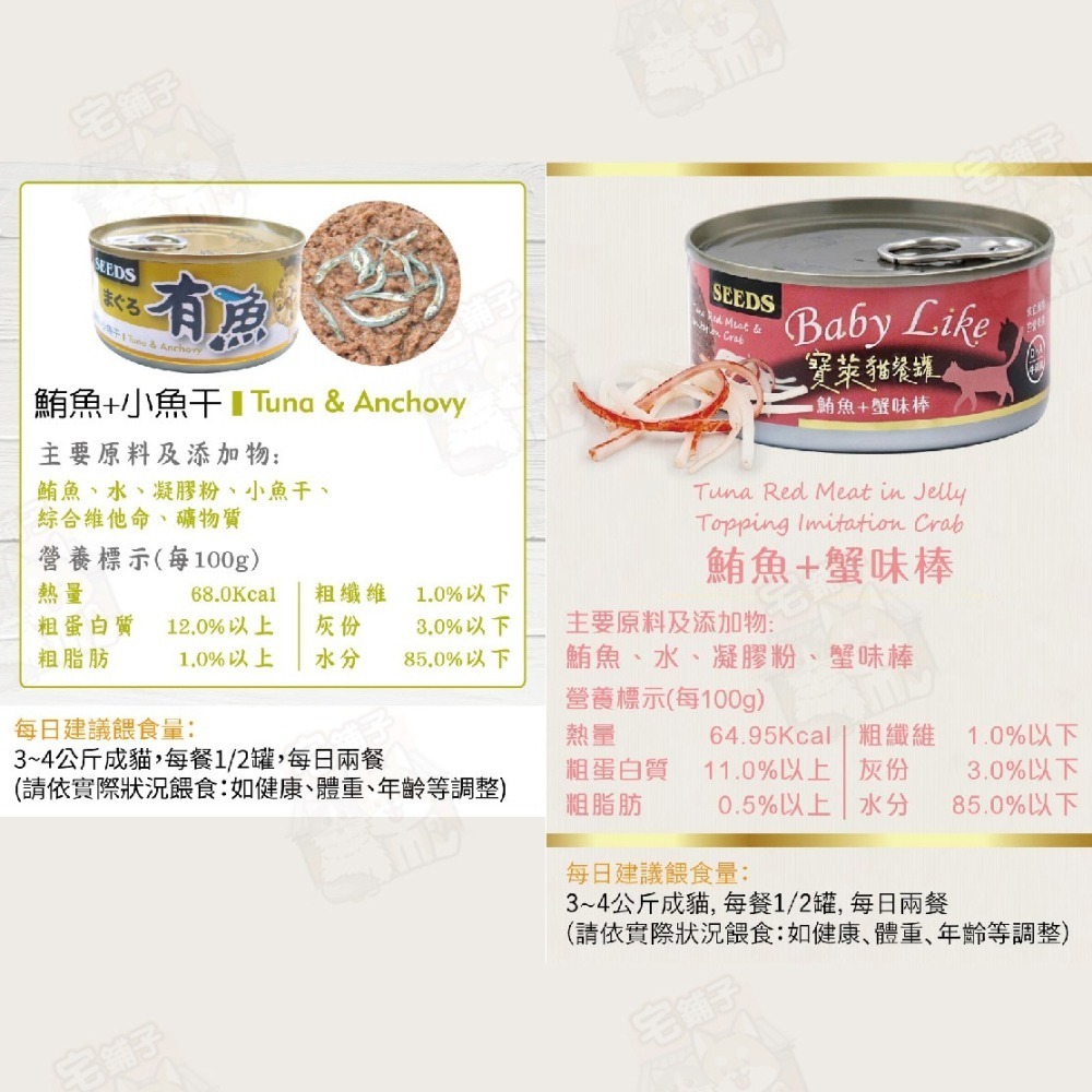 【宅鋪子】SEEDS惜時 有魚 寶萊 貓罐頭 170g 貓餐盒 貓食 副食罐 貓食品 貓咪罐 貓罐 鮪魚罐 貓咪罐頭-細節圖4