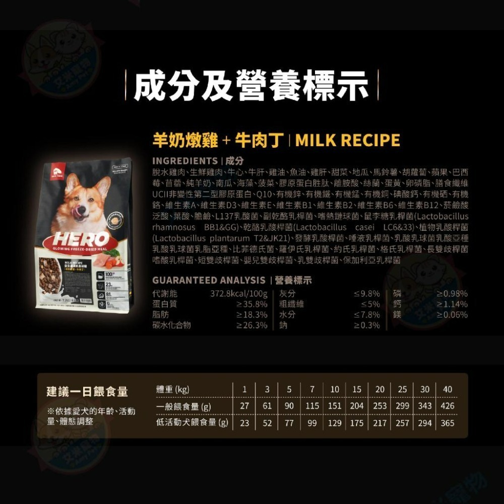 【艾米】HeroMama犬用益生菌凍乾晶球糧 狗乾糧 全齡犬 狗凍乾 飼料 無榖飼料 狗糧 狗飼料 寵物食品-細節圖3