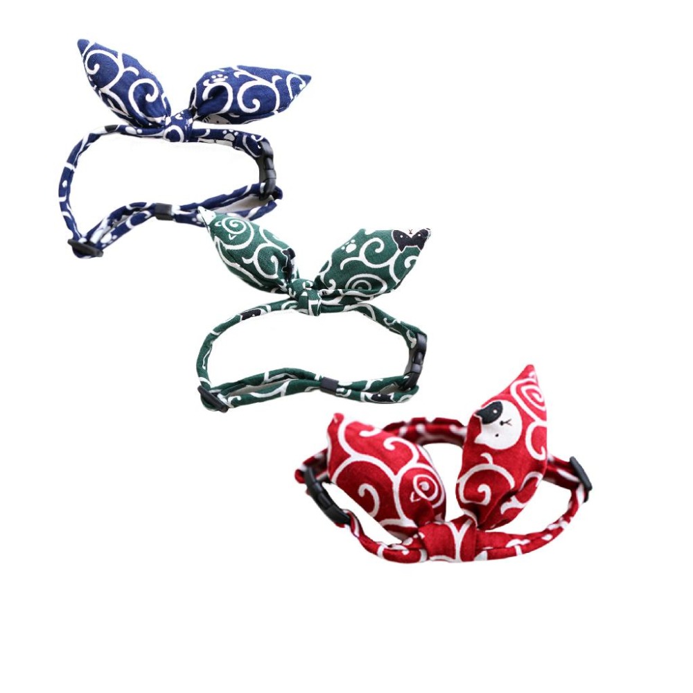 【艾米】和風蝴蝶結項圈 和風項圈 貓咪項圈 狗狗項圈 寵物用品 寵物項圈 寵物領巾 貓頸圈-細節圖2