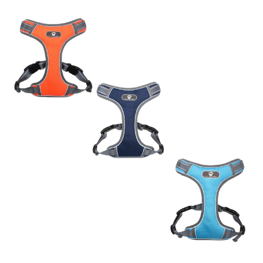 【艾米】網布防暴衝胸背帶 夜間反光胸背帶 狗胸背 遛狗繩 大型犬胸背帶 中型犬胸背帶 背心式寵物胸背帶 透氣胸背帶-細節圖2