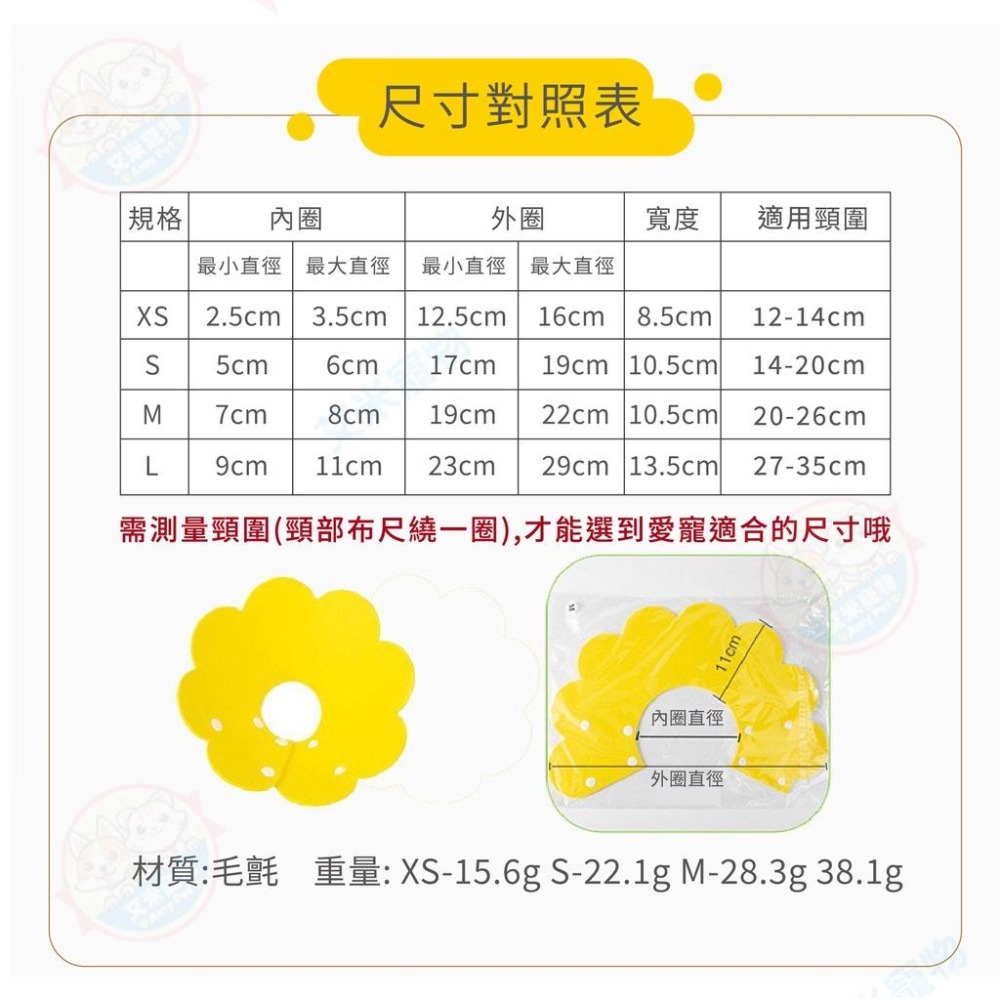 【艾米】太陽花毛氈頭套 伊莉莎白圈 頭套 毛氈頭套 狗狗頭套 貓咪飾品 寵物頭套 寵物頭圈 軟頭套 貓咪頭套-細節圖9