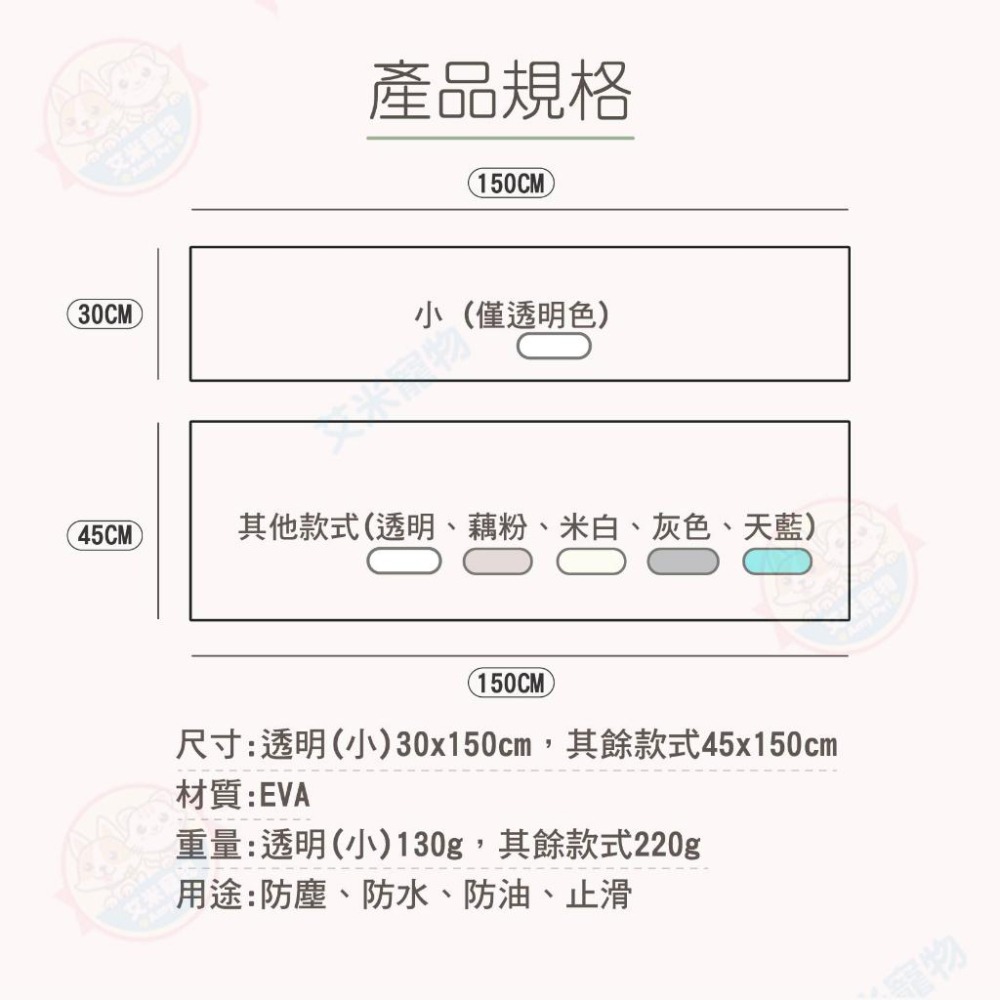 【艾米】EVA加厚透明防塵墊 止滑墊 櫥櫃墊 保潔墊 防水墊 防汙墊 桌墊 防油墊 抽屜墊 餐墊 透明墊 現貨 廚房-細節圖9