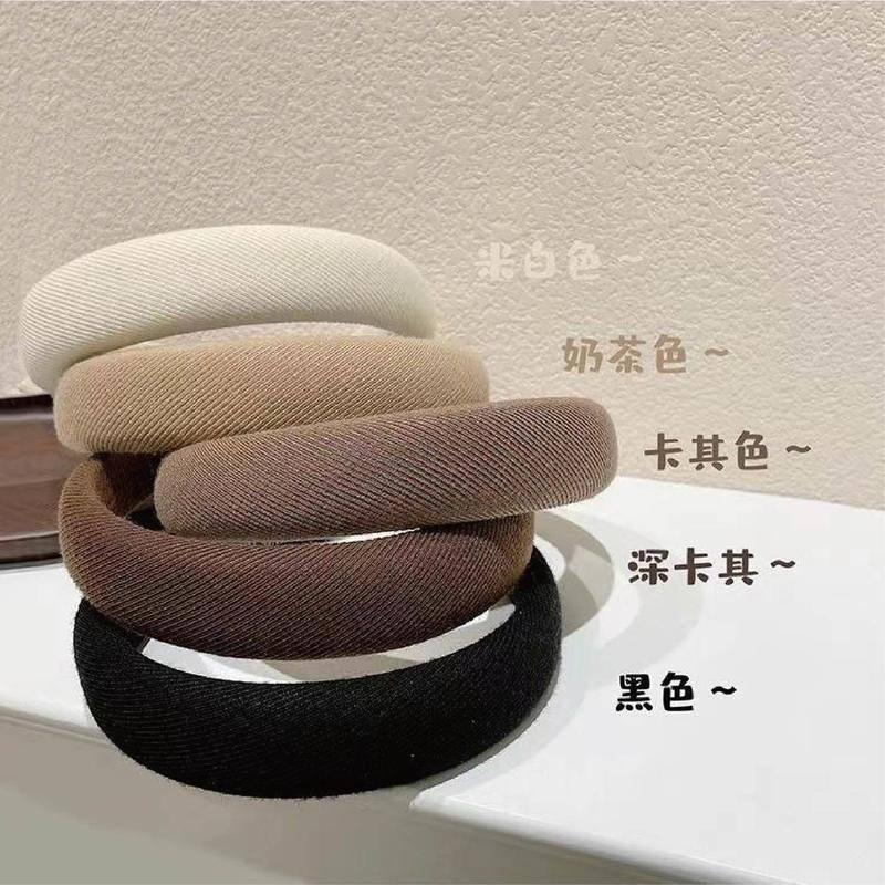 【海麗娜】韓版寬邊奶茶色系髮箍 髮飾 海綿髮箍 頭飾 飾品 復古色甜美風髮飾 配件 生活小物【D41】-細節圖9