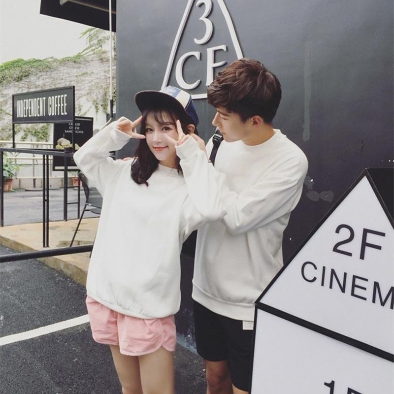 【海麗娜】15色秋冬素面素色長袖大學T 學生寬鬆上衣加厚加絨韓版長袖班服閨蜜T打底衫衛衣女【A23】-細節圖4