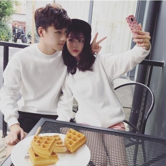 【海麗娜】15色秋冬素面素色長袖大學T 學生寬鬆上衣加厚加絨韓版長袖班服閨蜜T打底衫衛衣女【A23】-細節圖9