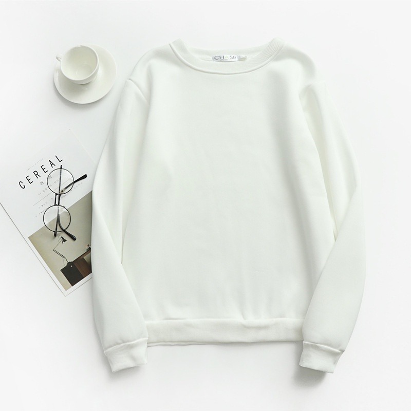 【海麗娜】15色秋冬素面素色長袖大學T 學生寬鬆上衣加厚加絨韓版長袖班服閨蜜T打底衫衛衣女【A23】-規格圖10