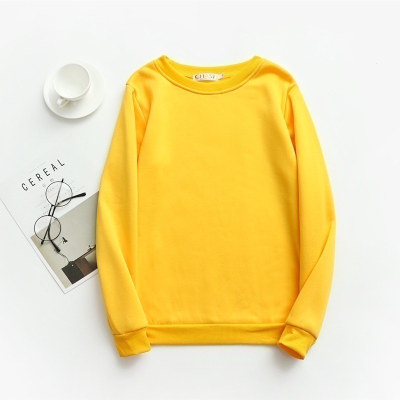 【海麗娜】15色秋冬素面素色長袖大學T 學生寬鬆上衣加厚加絨韓版長袖班服閨蜜T打底衫衛衣女【A23】-規格圖10