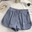 【限時購】【海麗娜】格子褲 大尺碼居家褲 華夫格 運動短褲 睡褲 真理褲 學生薄款寬鬆闊腿高腰辣妹熱褲【C1160】-規格圖10